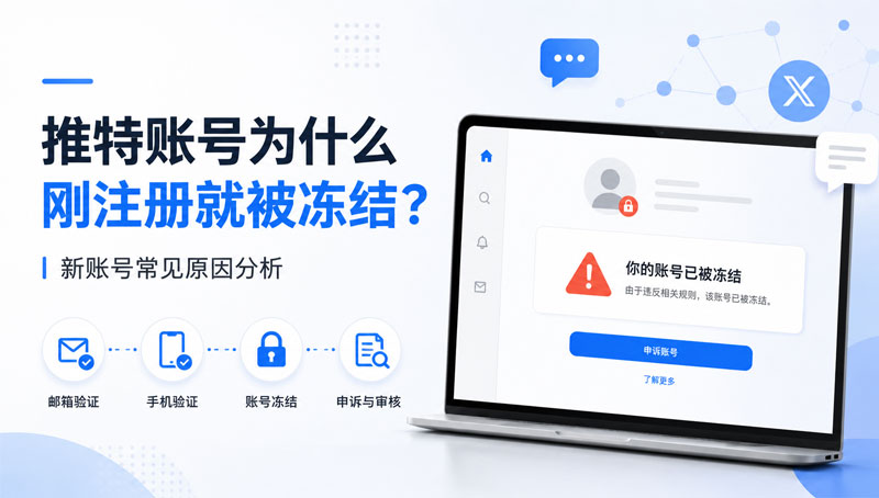推特账号为什么刚注册就被冻结?新账号常见原因分析
